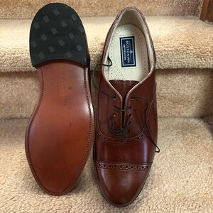 Bostonian Men’s Cognac Brown Leather Cap-Toe Derby